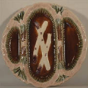 Antique French Majolica Orchies Asparagus Plate
