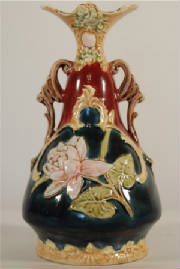 Antique Austrian Majolica R. Hanke Art Nouveau Vase