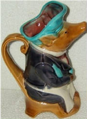 Fake Antique French Majolica Frie Onnaing Maitre d'Hotel Pig Pitcher