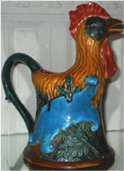 Fake Antique French Majolica Frie Onnaing Coq Gaulois Pitcher