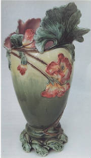 Antique Austrian Majolica Wilhelm Schiller Art Nouveau Vase