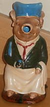 Fake Antique French Majolica Frie-Onnaing Maitre d'Hotel Pig Pitcher