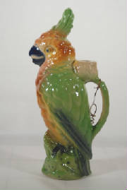 Antique French Majolica St. Clement Parrot Pitcher