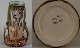 Antique French Majolica Tubelined Art Nouveau Vase