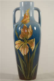 Antique French Majolica Delphin Massier Iris Vase
