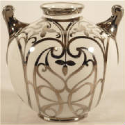 White & Platinum Art Nouveau Vase